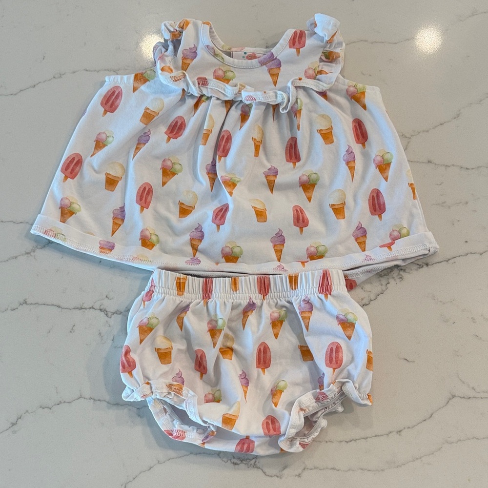 Ice Cream Print Baby Outfit